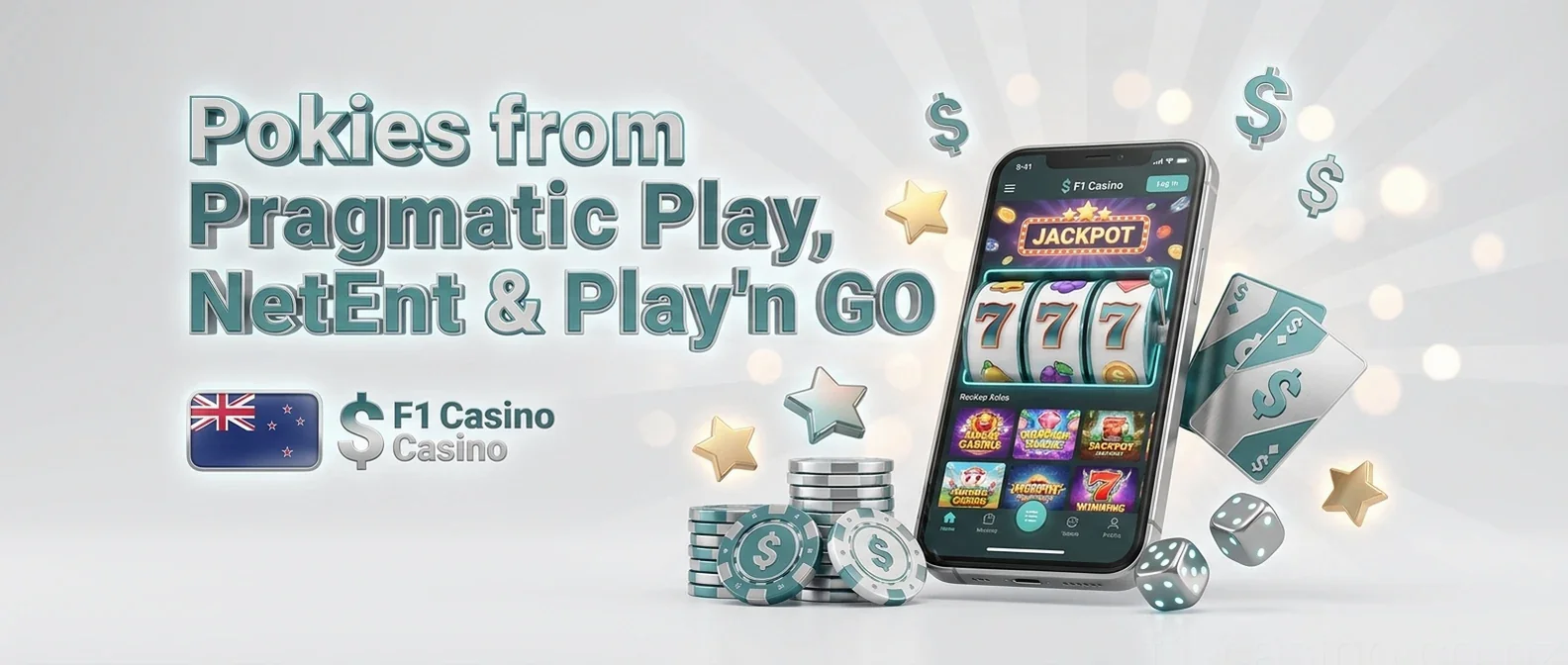 Pokies from Pragmatic Play, NetEnt & Play'n GO
